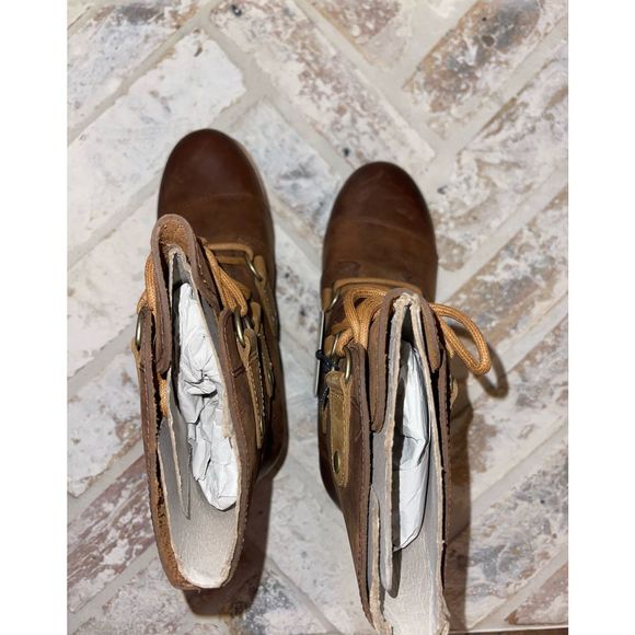 Sorel Joan of Arctic II Brown Leather Lace Up Wedge Heel Booties Women Size 6 - Picture 7 of 8